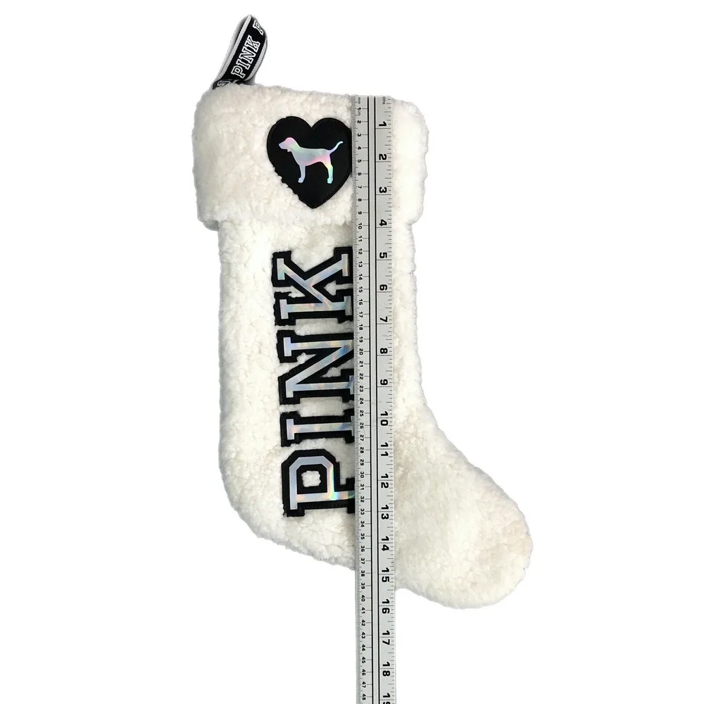 Christmas Victoria's Secret Stocking PINK Holographic‎ Logo White